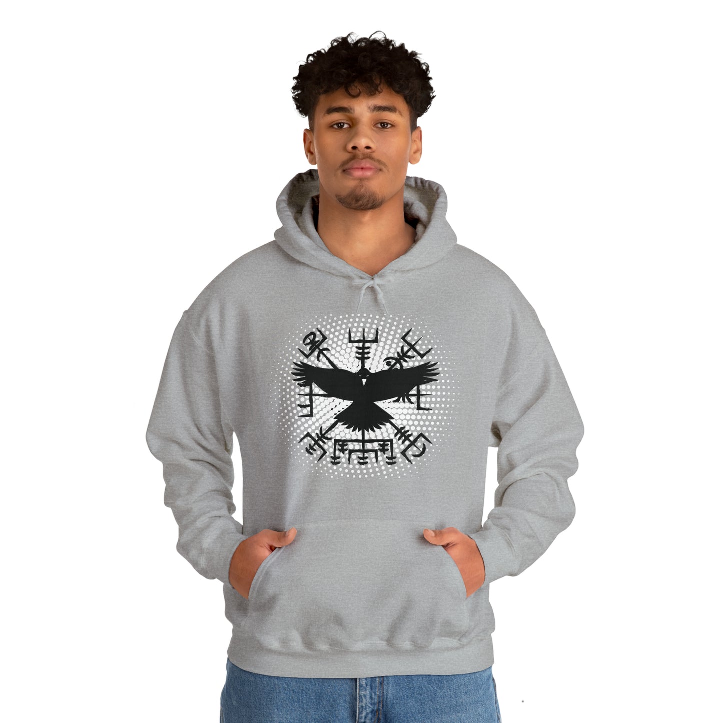 hoodie made of strong cotton - vegvisir raven