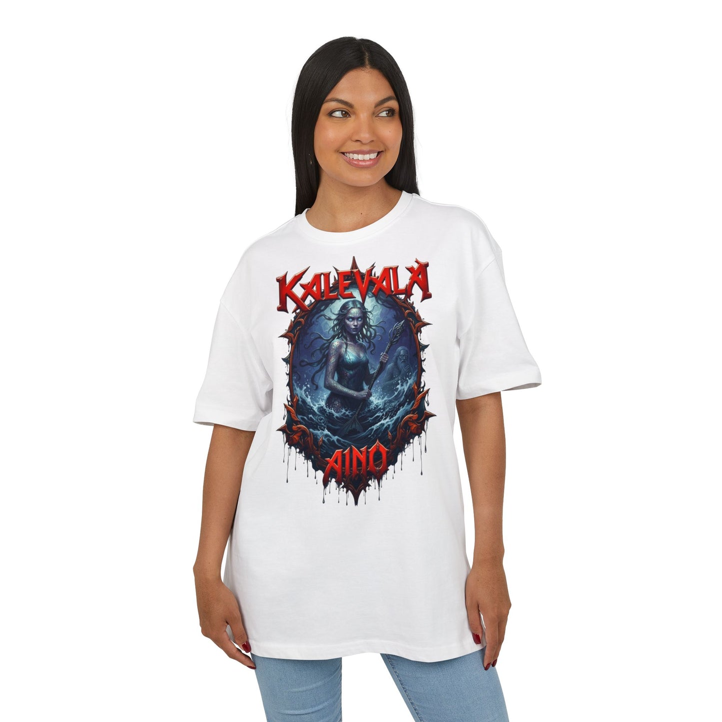 Kalevala Aino Vellamon neitona– rock-henkinen paita -  Oversize  T-paita