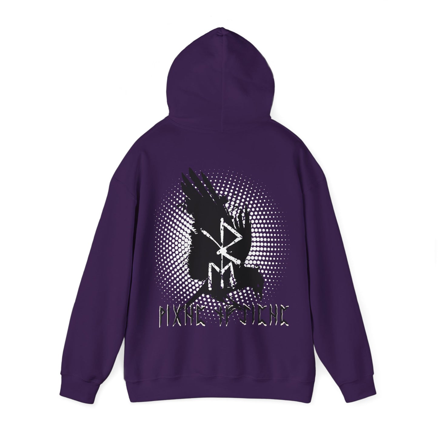 hoodie in strong cotton -- bindrune raven on the back