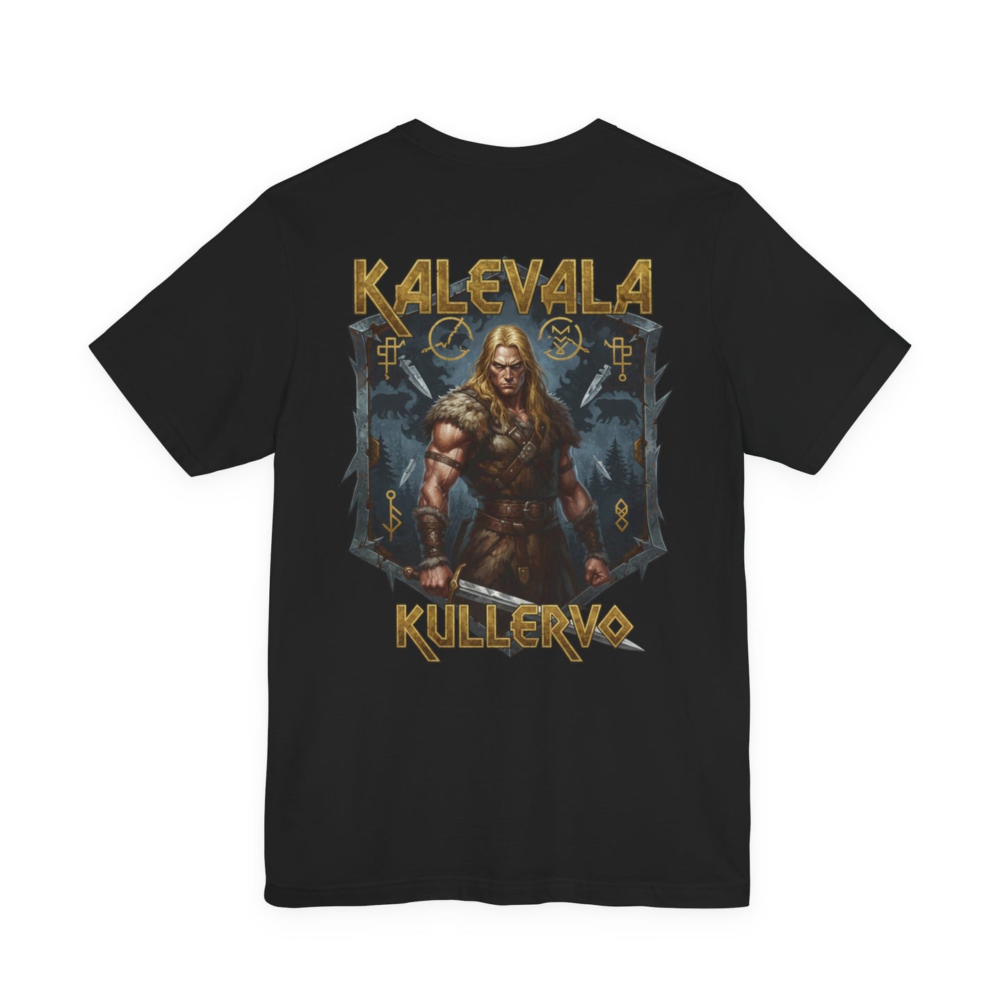 Kullervo — Kalevalan traaginen soturi Teepaita — Retro Graphic T-Shirt