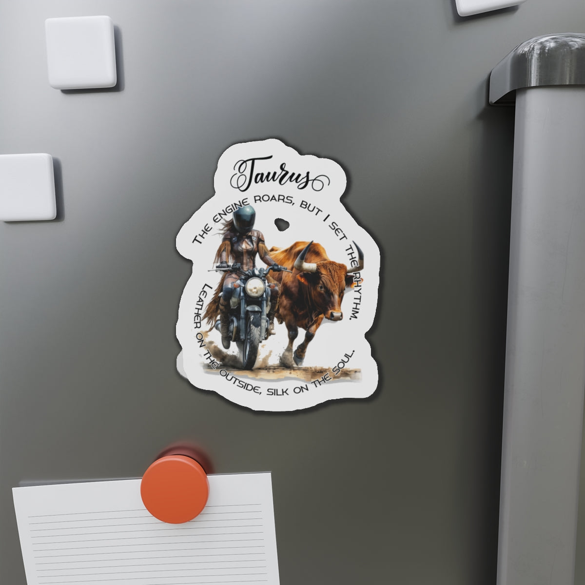 Zodiac Härkä jääkaappimagneetti, muotoon leikattu - Motoristi