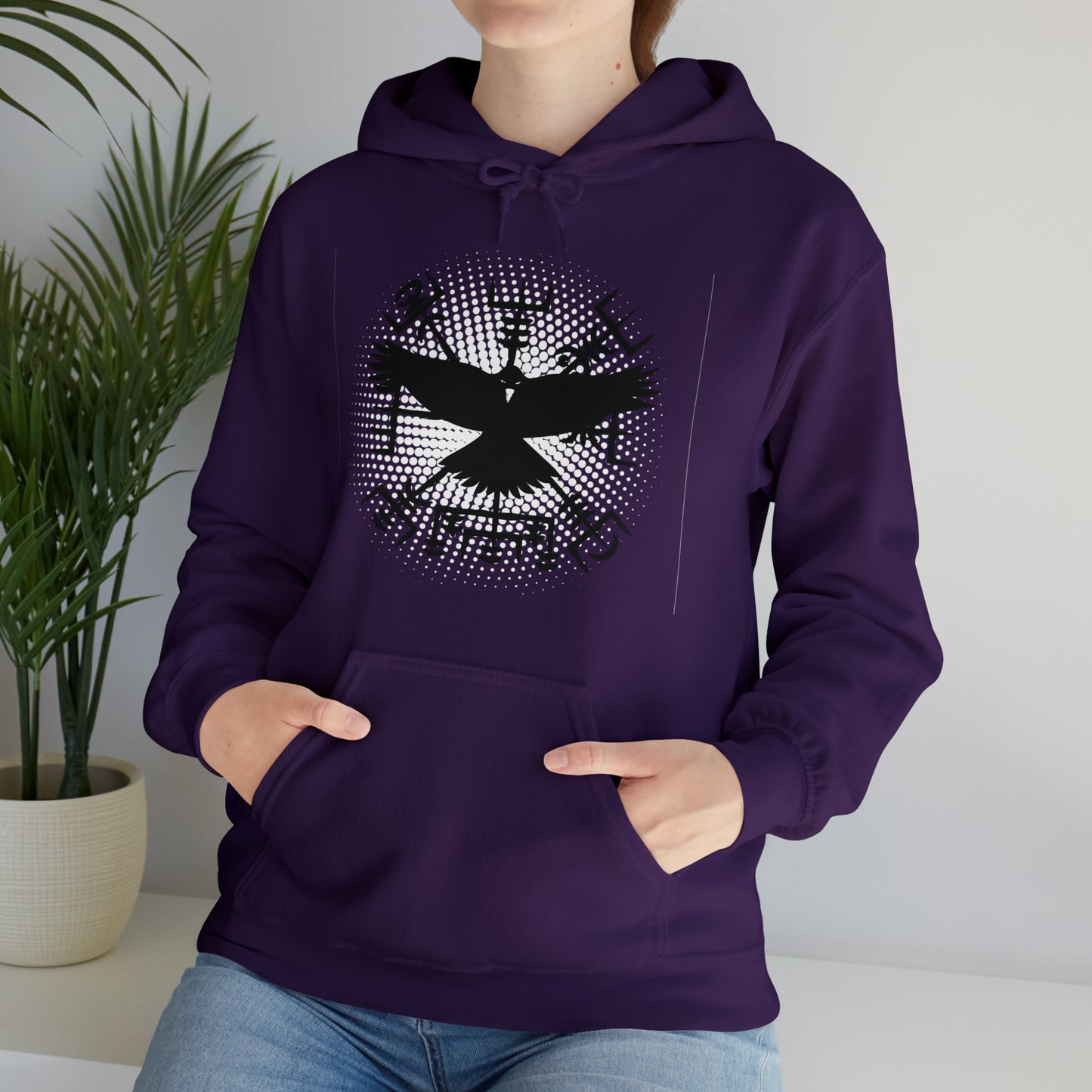 hoodie made of strong cotton - vegvisir raven