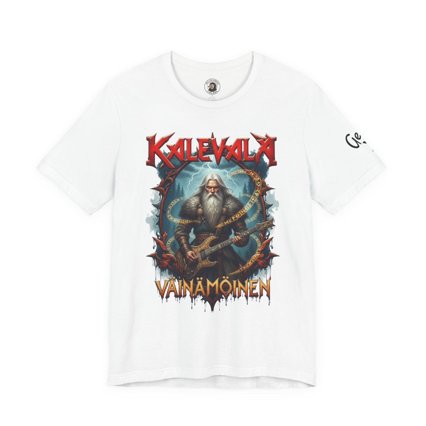 väinämöinen t‑paita bändi tyyliin T-Shirt — Retro Vintage Logo Tee