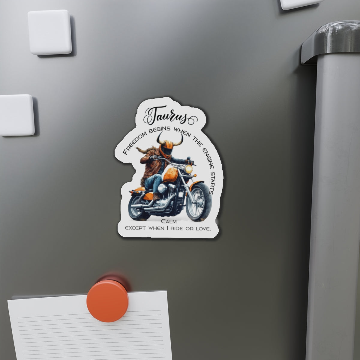 Zodiac Härkä jääkaappimagneetti, muotoon leikattu - Motoristi