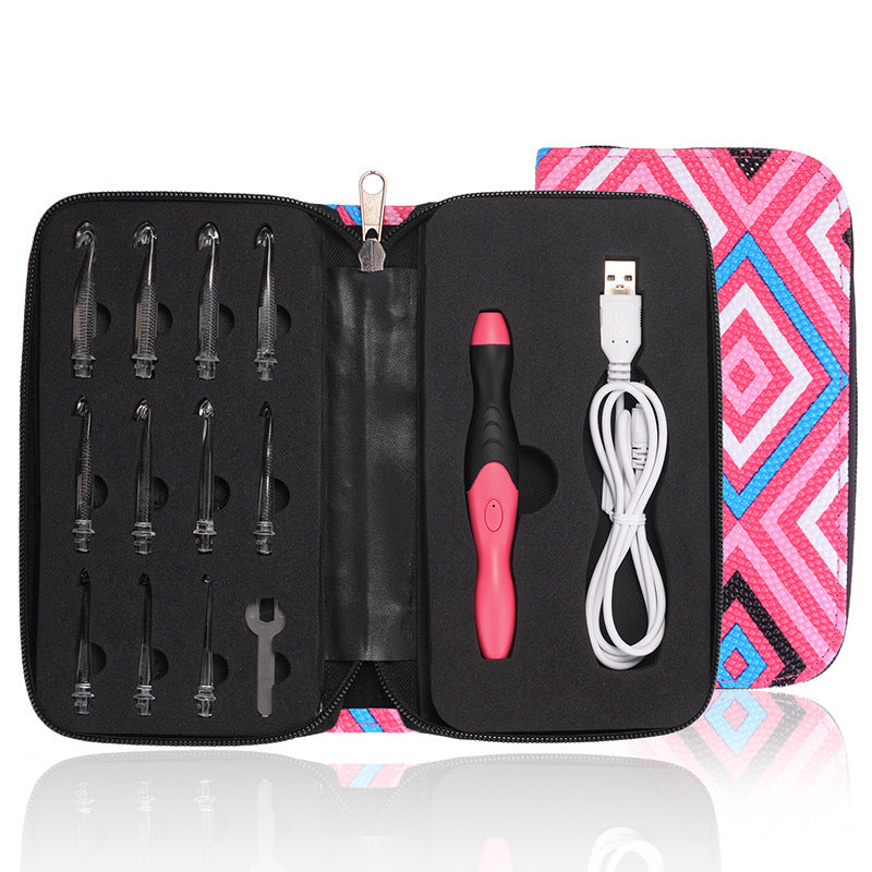 Rechargeable Light Crochet Hook With Interchangeable Head Knitting Needle Set käsityöpaketti  led virkkuukoukut