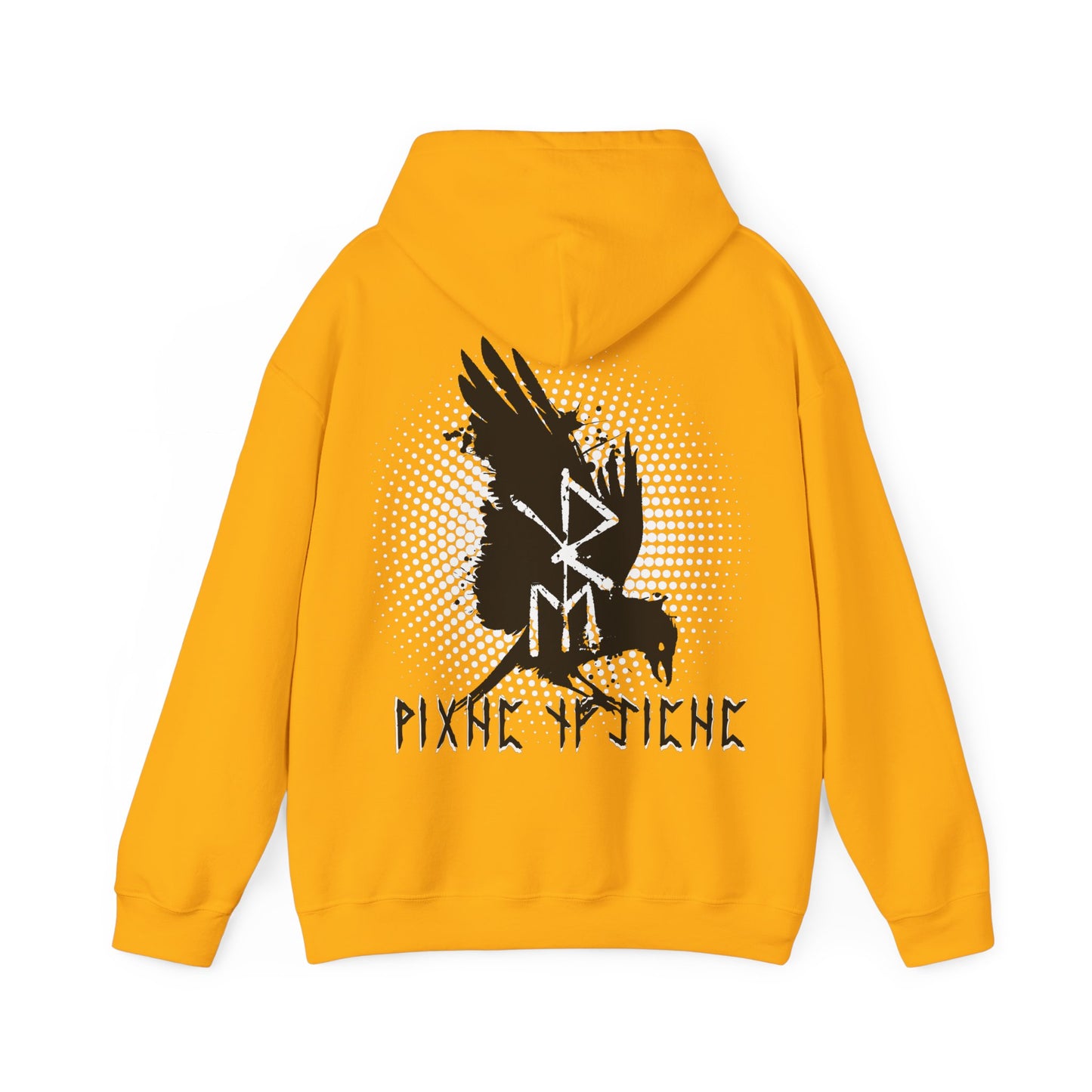 hoodie in strong cotton -- bindrune raven on the back