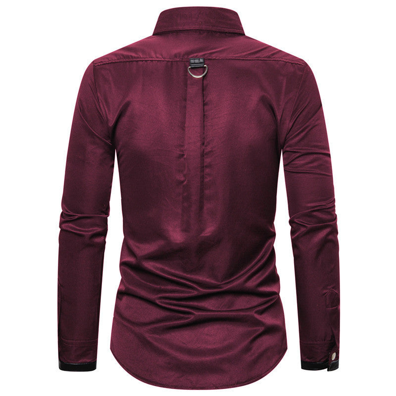 Men's Gothic Style Rivet Casual Long Sleeve Shirt Men's Costume