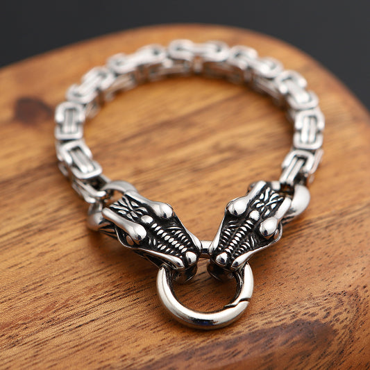 Nordic Viking Myth Stainless Steel Leading Bracelet For Men