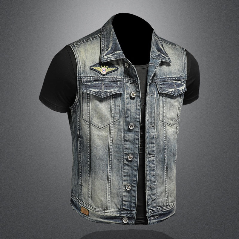 Personalized Denim Vest Men Plus Size Vest