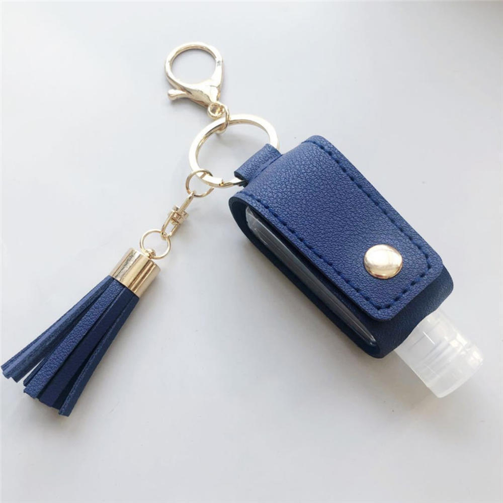 Portable hand sanitizer leather case