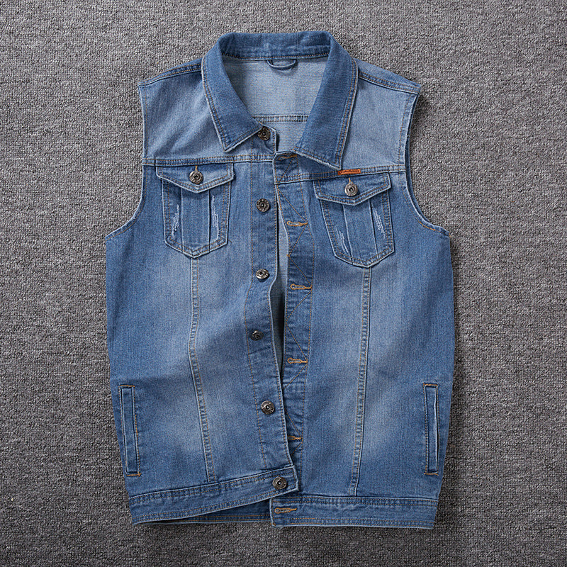 Plus size denim vest