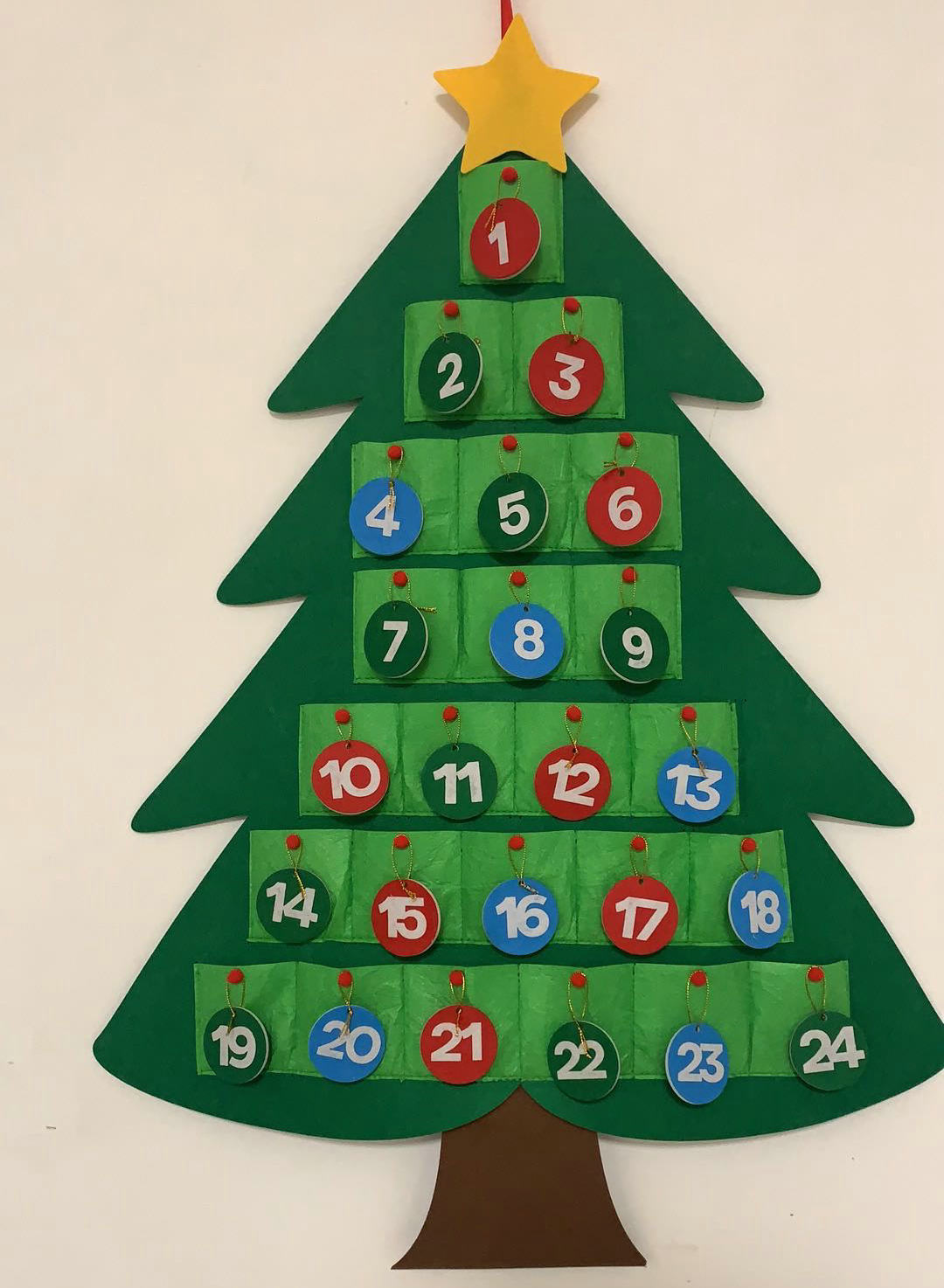 durable felt moon Christmas calendar