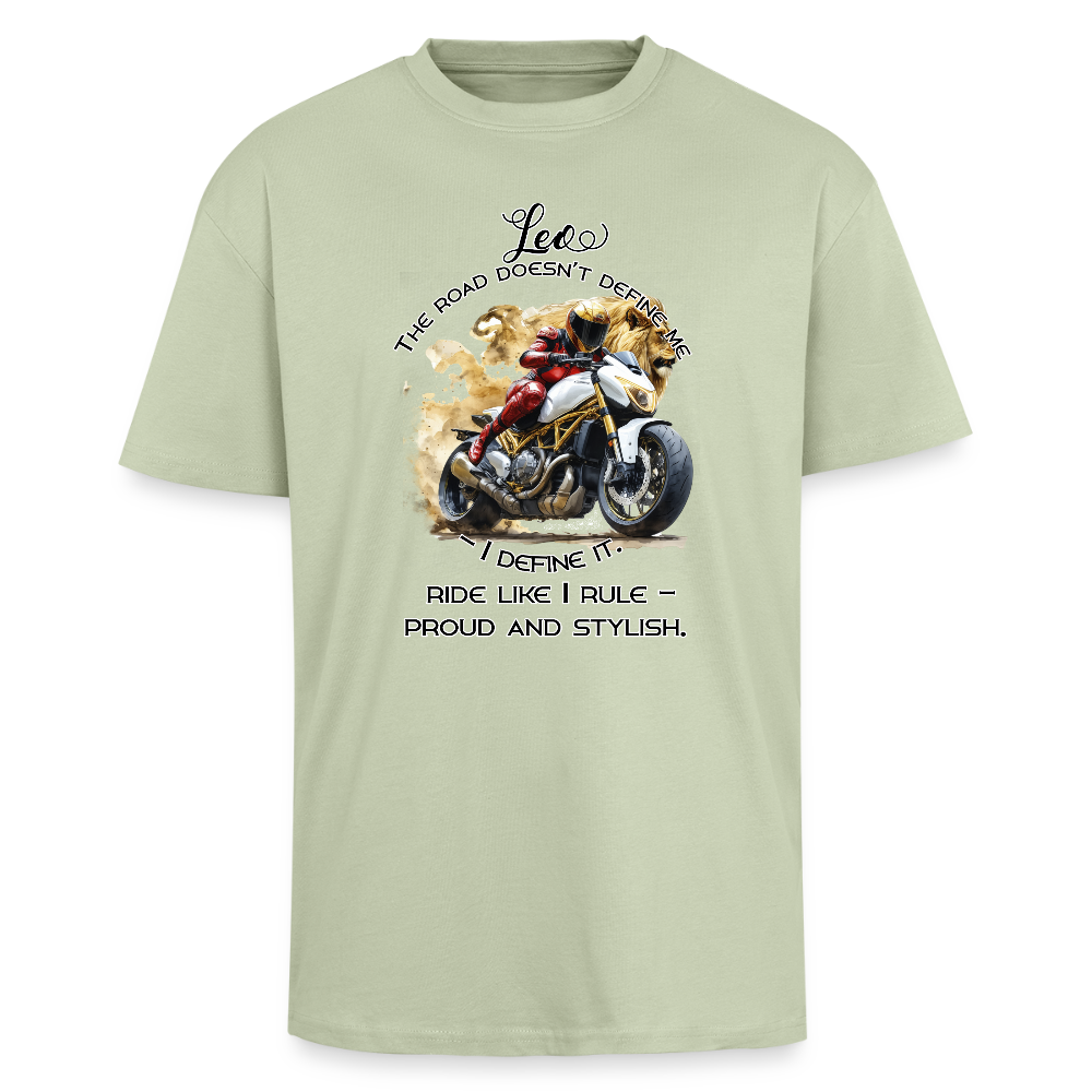 Leijona ei kumarra -printtipaita - Paksu Oversized T-paita - vaalean salvianvihreä 