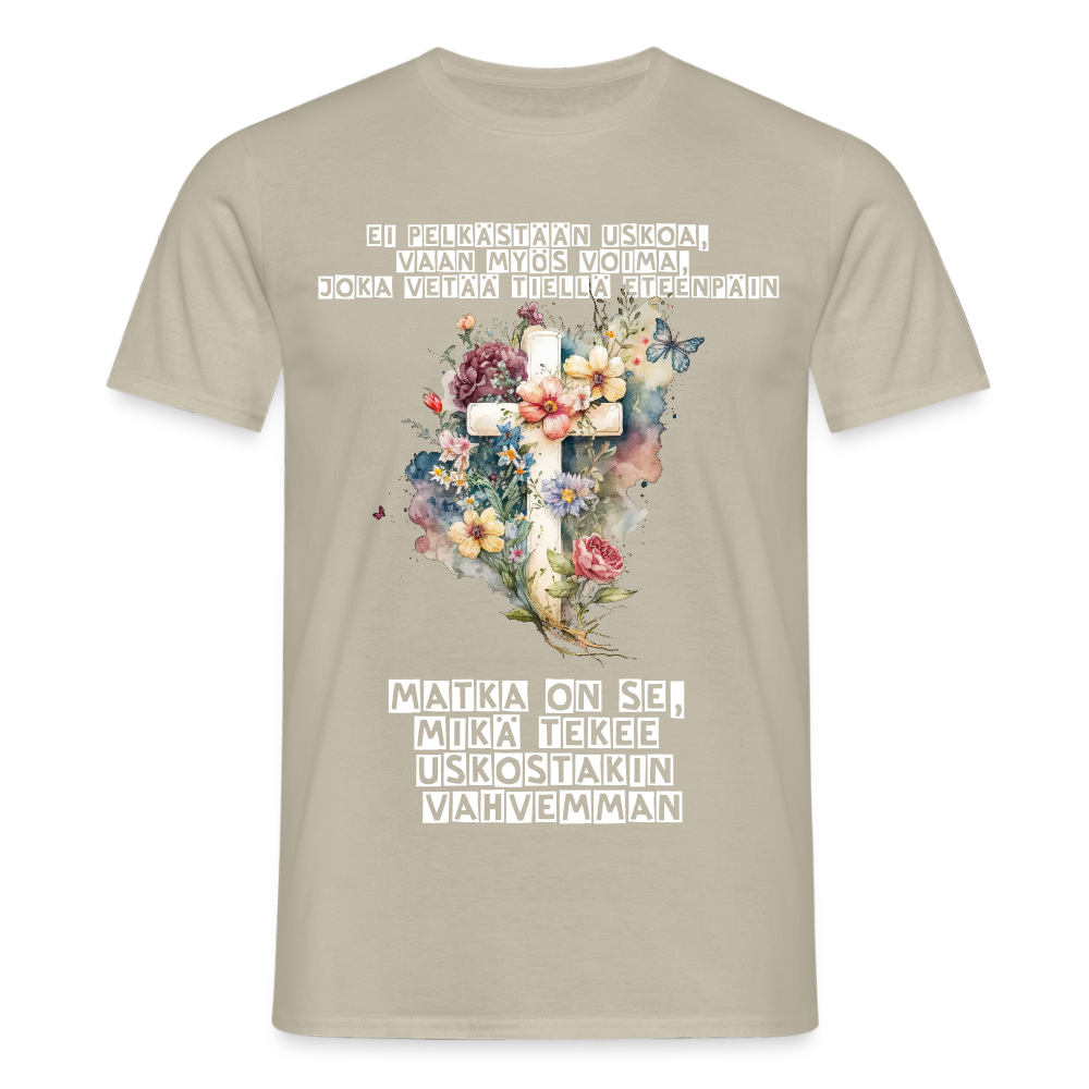 Miesten t-paita -  risti - hiekanbeige