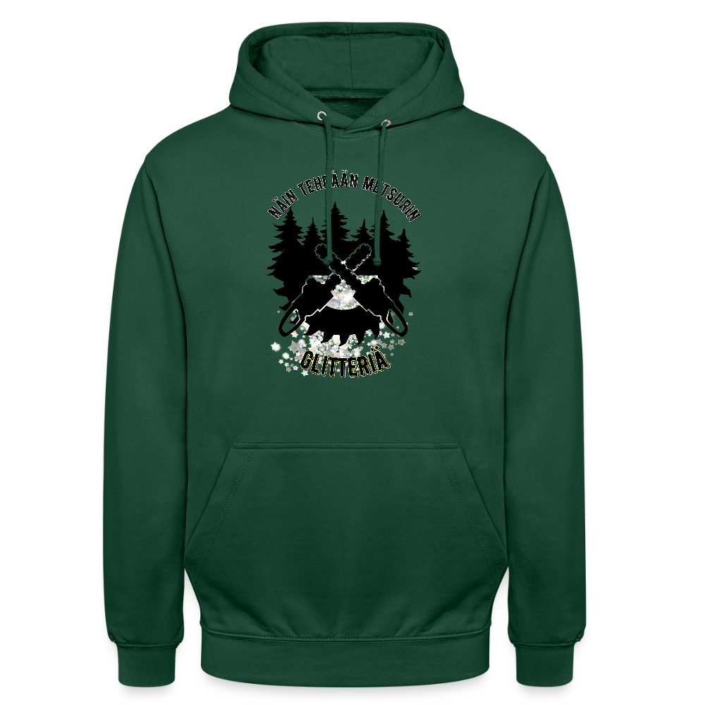 Huppari ”unisex” , näin tehdään metsurin glitteriä - pullonvihreä