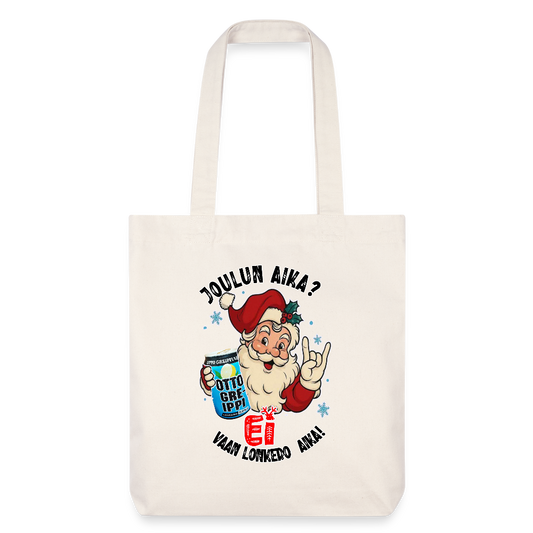 Stanley/Stella heavyweight kierrätetty kangaskassi kierrätetty kangaskassi, Stanley Stella, joulupukki, Otto Lonkero, kestävät kassit, rehellinen huumori, joululahjaidea - luonnonvalkoinen