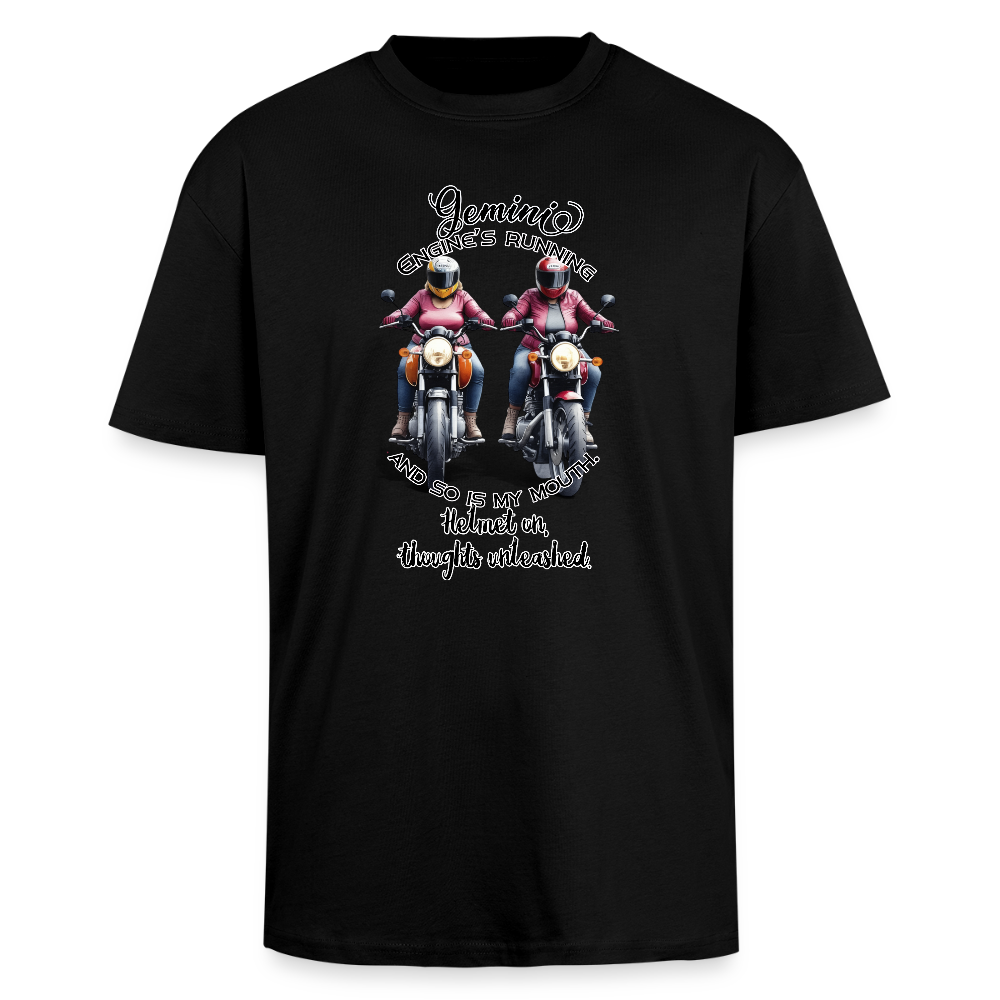 Paksu Oversized T-paita unisex kaksoset - musta