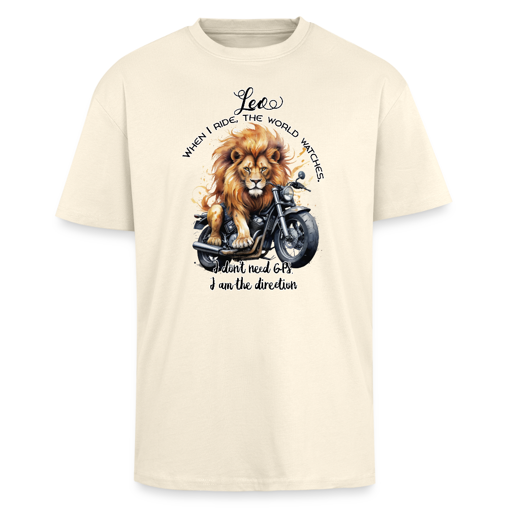 Leijona, when i ride, Paksu Oversized T-paita - kerma