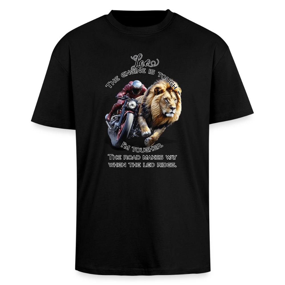 Motoristi-Leijona – Horoskooppi Unisex-Paita Paksu Oversized T-paita - musta
