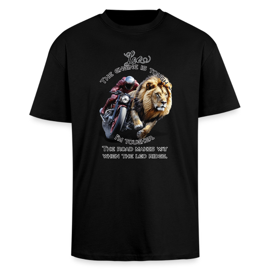 Motoristi-Leijona – Horoskooppi Unisex-Paita Paksu Oversized T-paita - musta