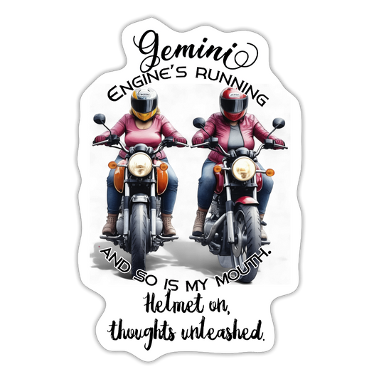Kaksoset horoskooppitarra: GEMINI ENGINE IS RUNNING – Tarra - mattavalkoinen