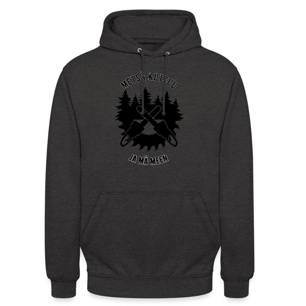 Huppari ”unisex” metsä kutsuu ja mä meen - hiilenharmaa