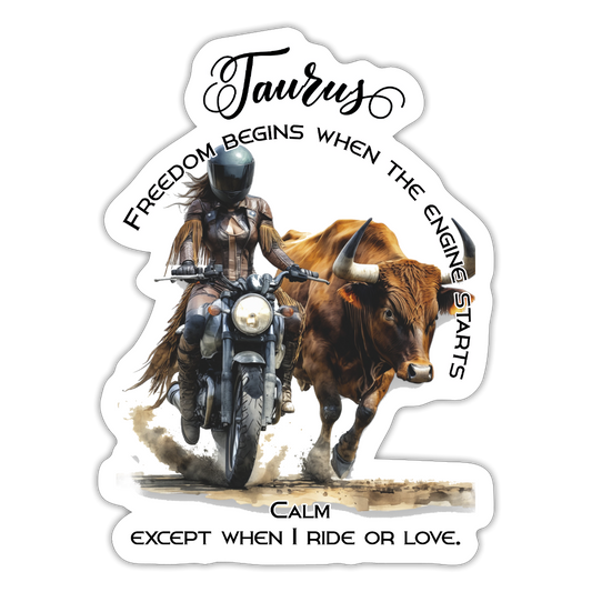 TAURUS-MIMMIN BIKE-TARRA, JOKA EI KYSY LUPAA EIKÄ JÄTÄ JÄLKIÄ Tarra - mattavalkoinen
