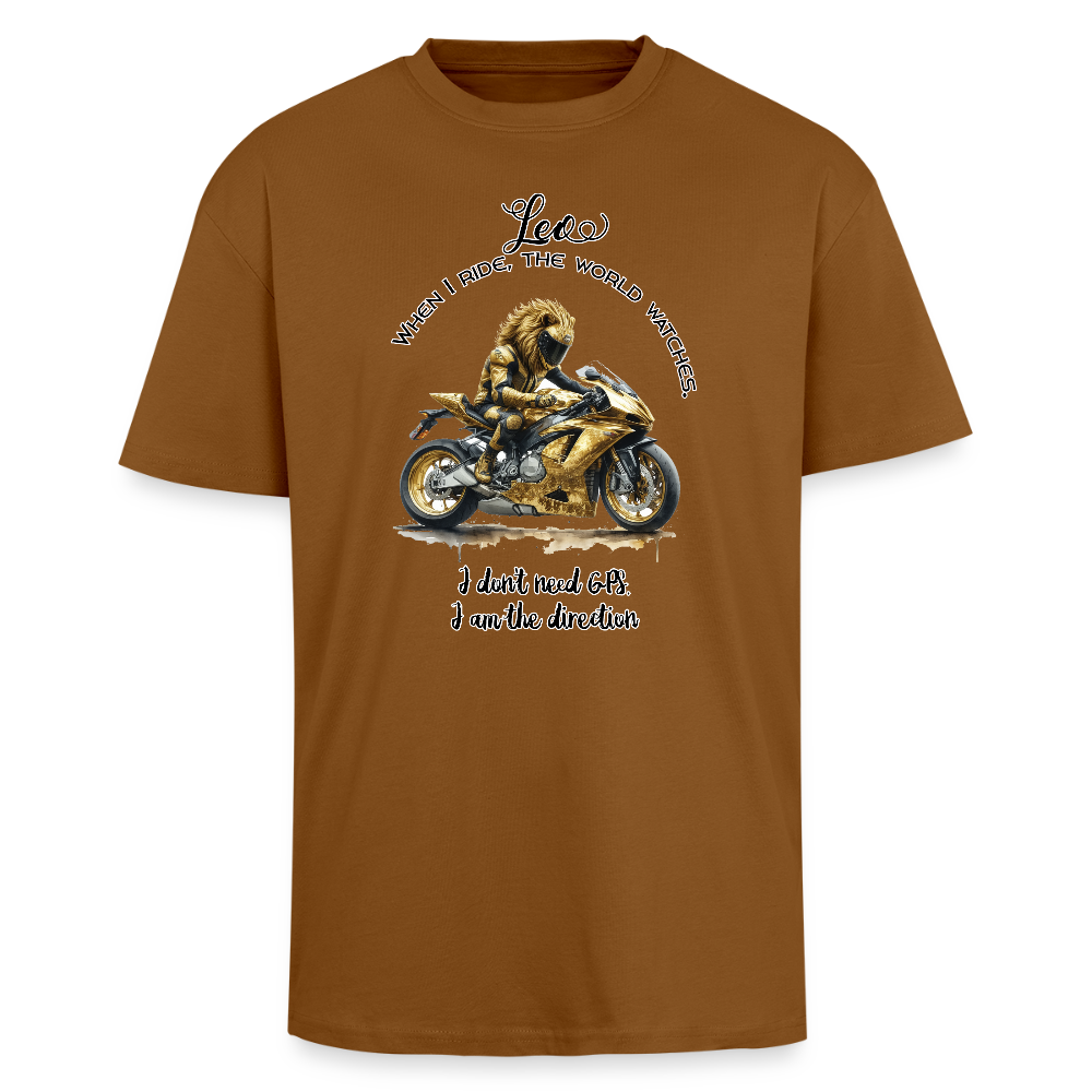 Leijona-motoristi – Kaikkien kuskien kuningas - Paksu Oversized T-paita - toffee