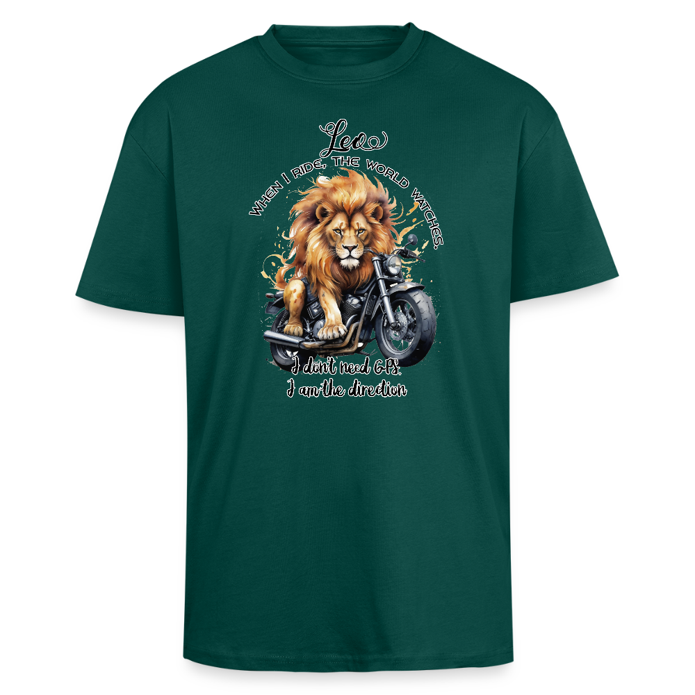 Leijona, when i ride, Paksu Oversized T-paita - hunter green