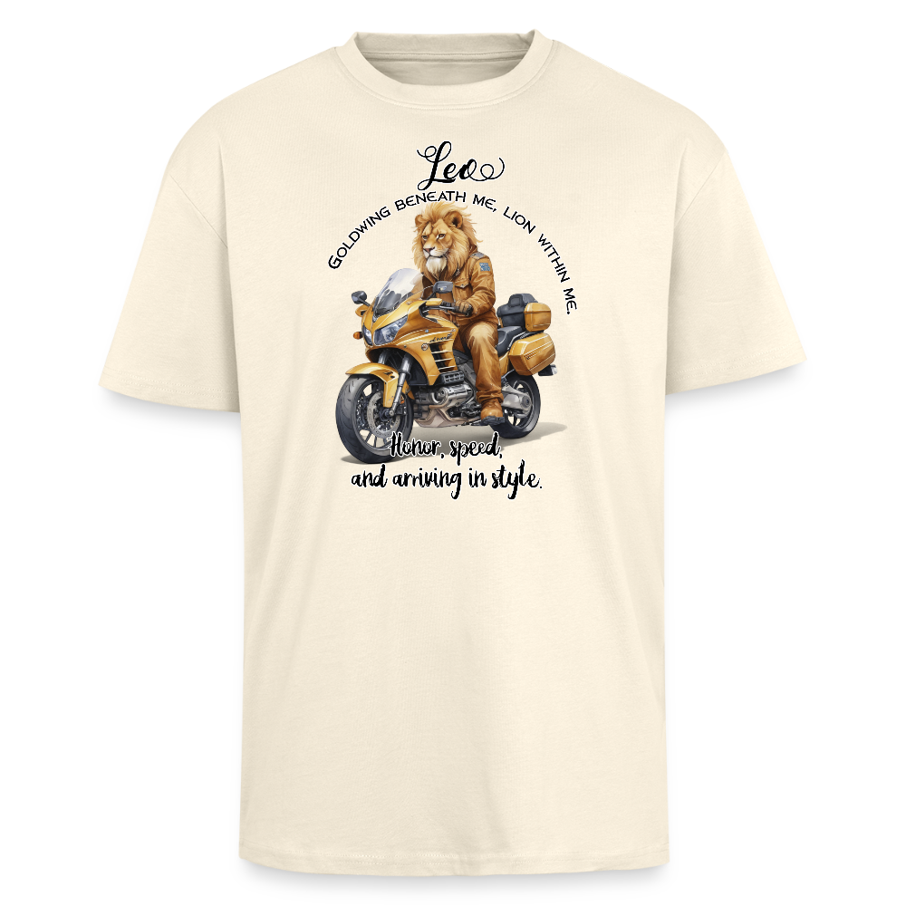 Leijona-motoristi - Paksu Oversized T-paita - kerma