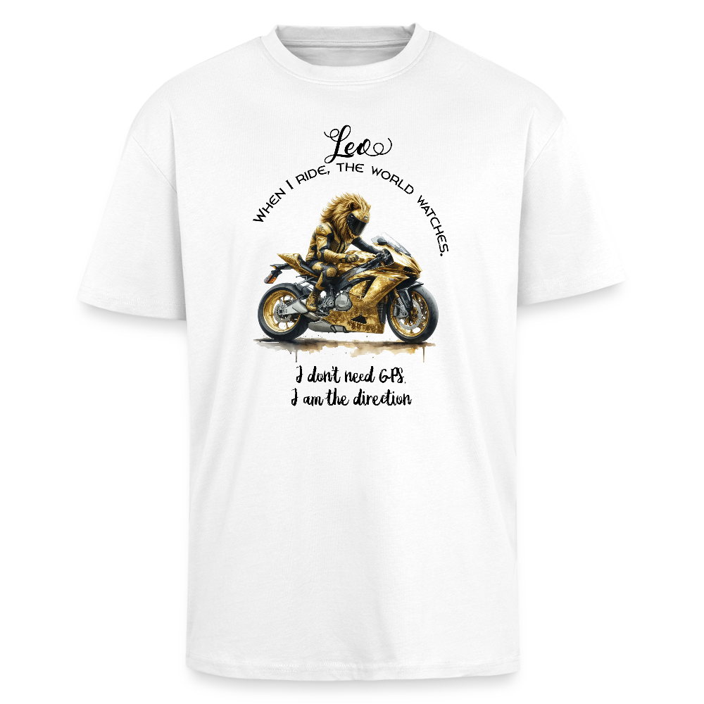 Leijona-motoristi – Kaikkien kuskien kuningas - Paksu Oversized T-paita - valkoinen