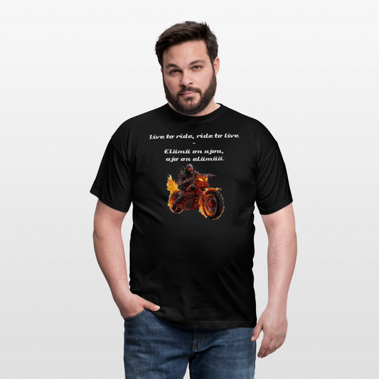Miesten t-paita Live to ride, ride to live - musta