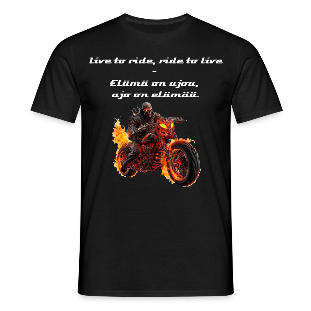 Miesten t-paita Live to ride, ride to live - musta