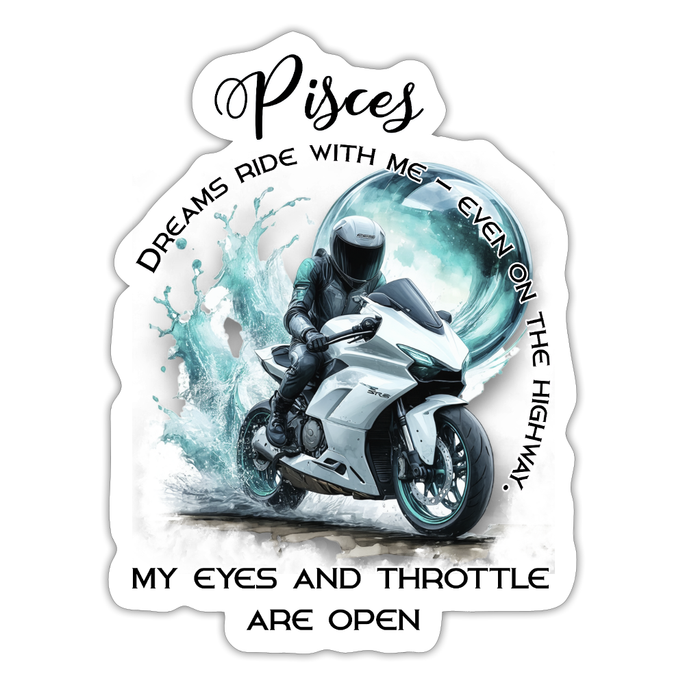 Kalat horoskooppi biker dreams with me - horoskooppi tarra - mattavalkoinen