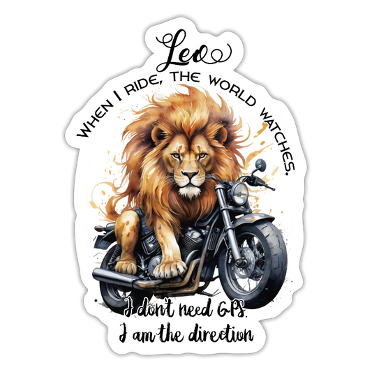 Motoristi horoskooppi Leo - Leijona - tarra - mattavalkoinen