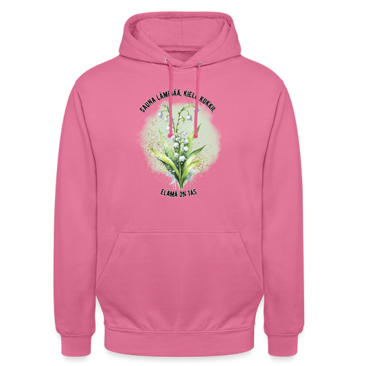 Huppari ”unisex” sauna lämpiää, kielo kukkii - elämä on täs - pinkki