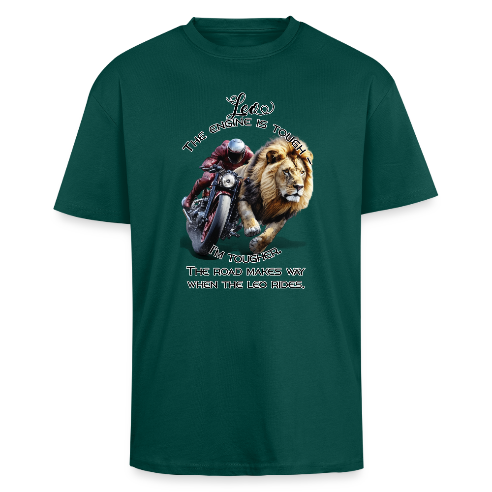 Motoristi-Leijona – Horoskooppi Unisex-Paita Paksu Oversized T-paita - hunter green