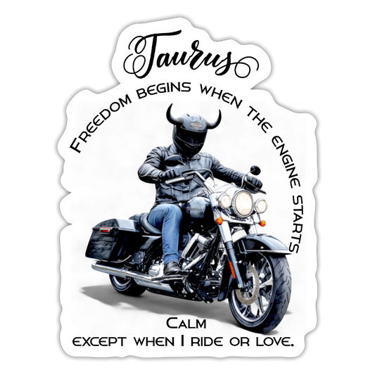 harley Davidson Härkä päällikkönä – iso horoskooppitarra motoristille* Tarra - mattavalkoinen