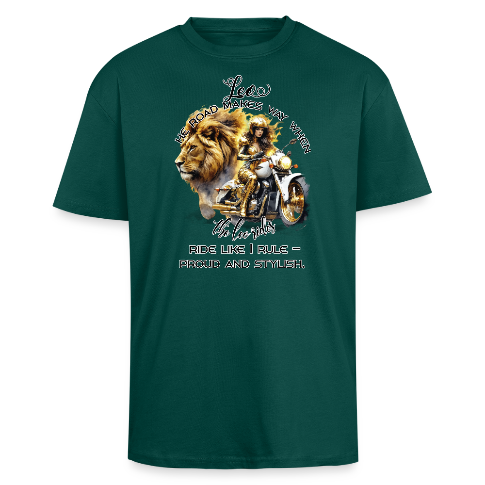Leijona liikkuu omia teitään - Paksu Oversized T-paita - hunter green