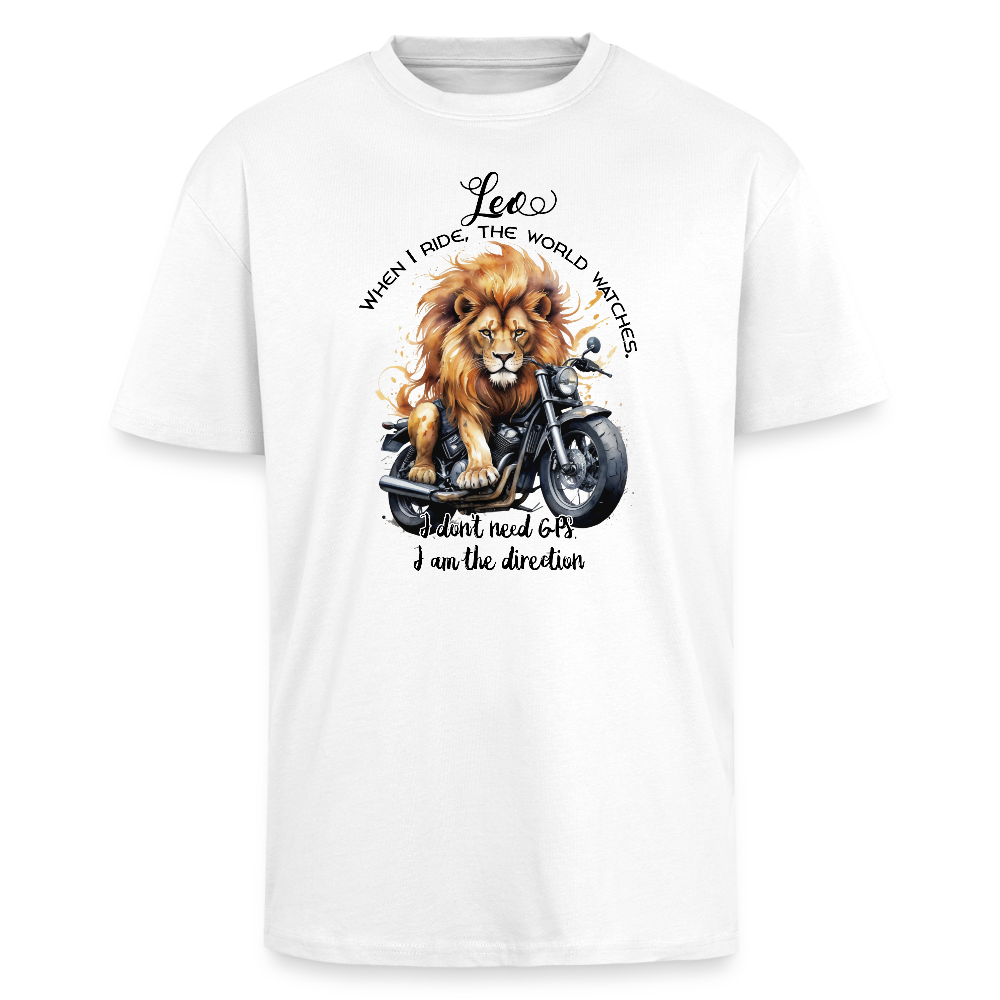 Leijona, when i ride, Paksu Oversized T-paita - valkoinen