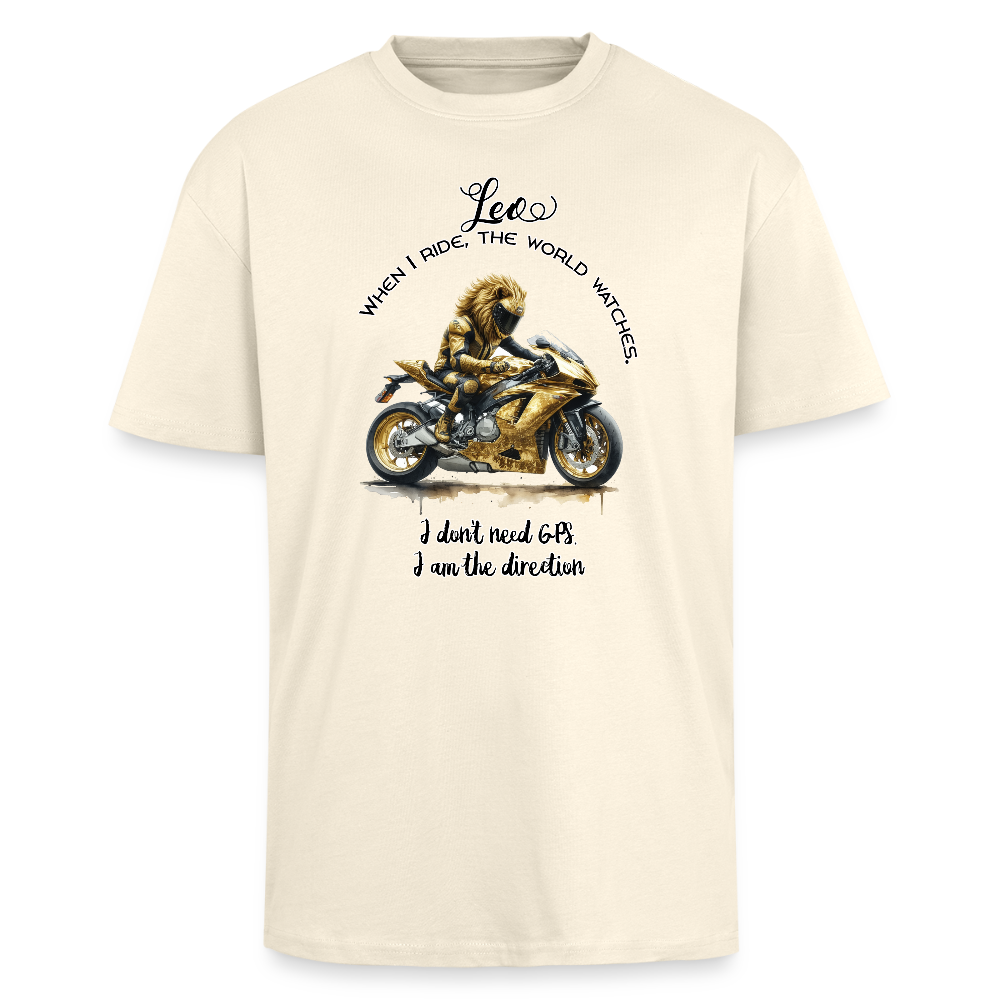 Leijona-motoristi – Kaikkien kuskien kuningas - Paksu Oversized T-paita - kerma