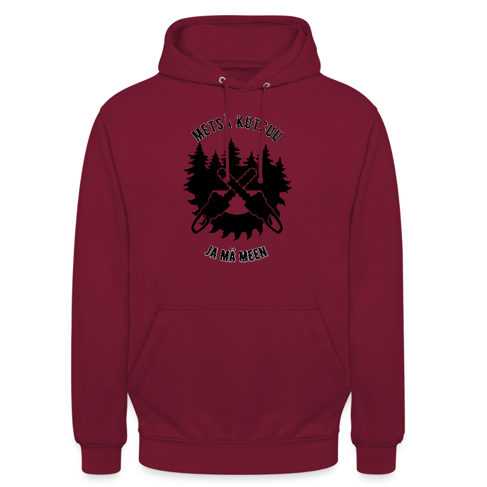 Huppari ”unisex” metsä kutsuu ja mä meen - bordeaux