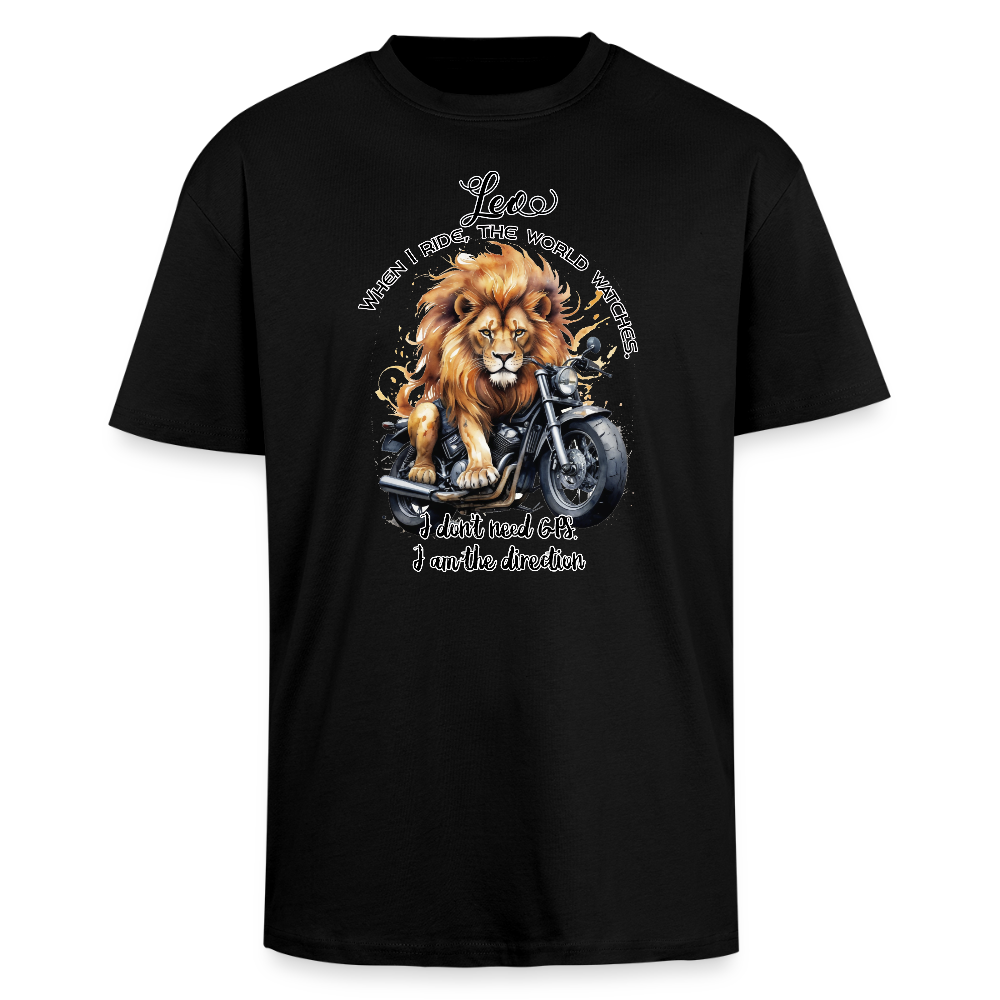 Leijona, when i ride, Paksu Oversized T-paita - musta