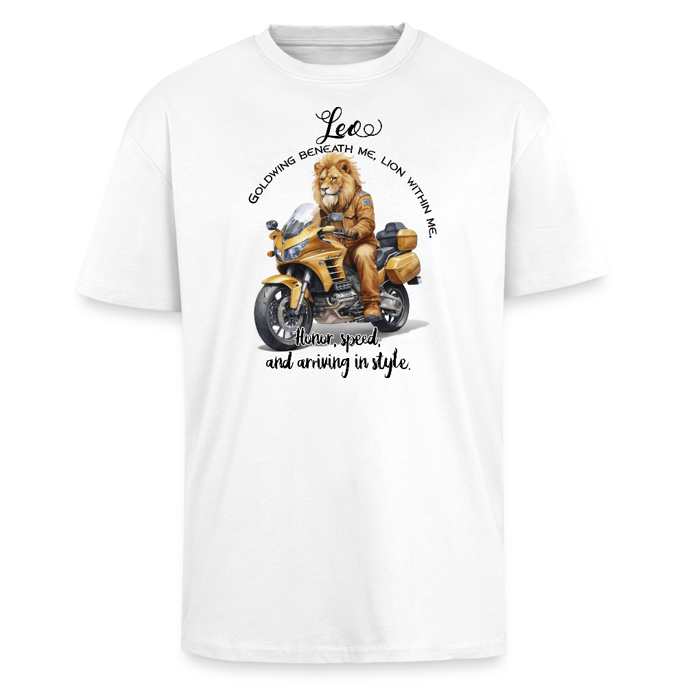 Leijona-motoristi - Paksu Oversized T-paita - valkoinen