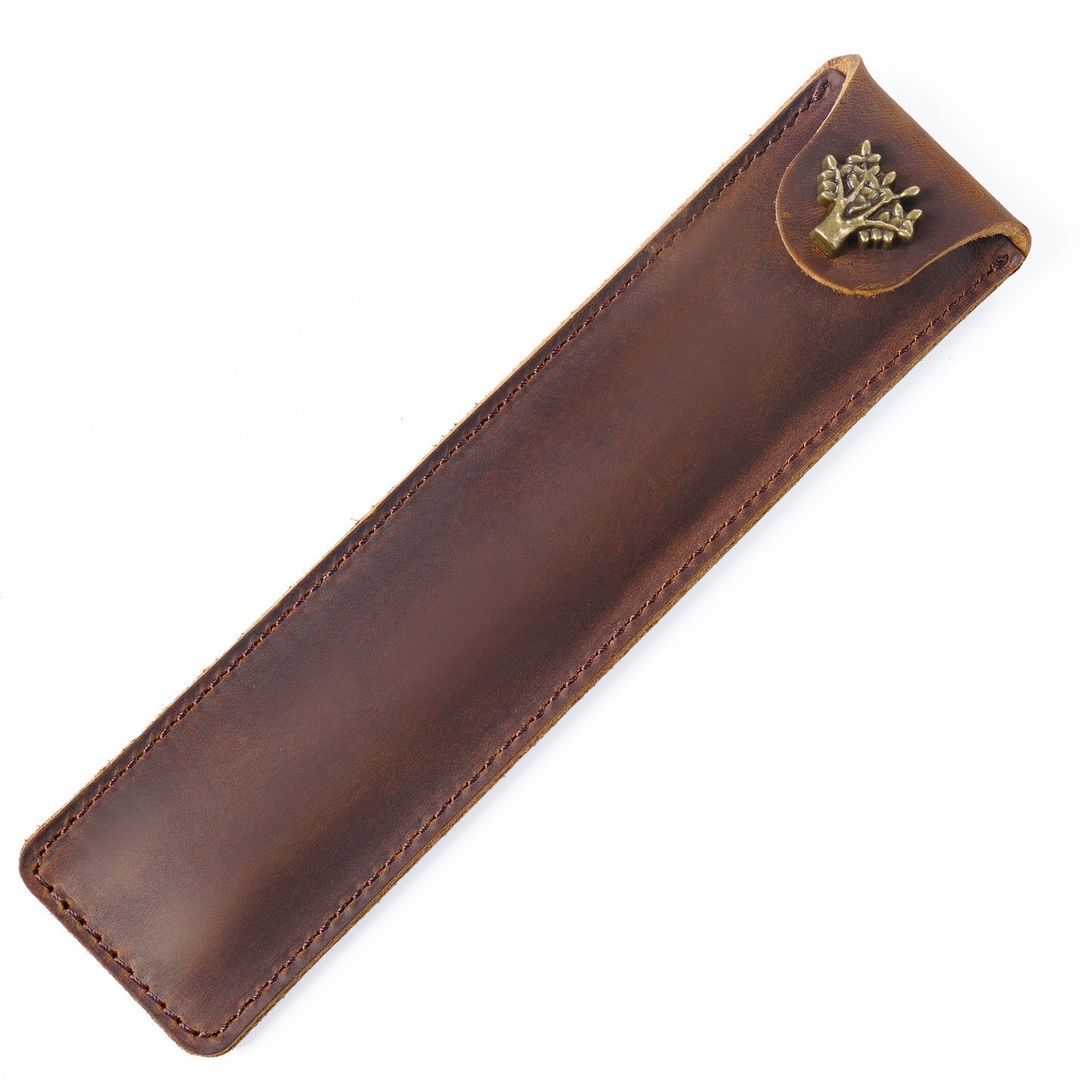 Handmade Fog Wax Leather Single Pen Case Pen Case