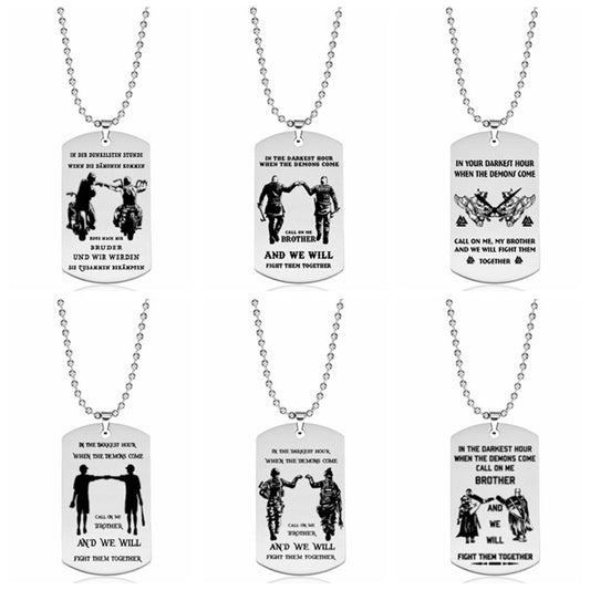 Stainless Steel Military Necklace Laser Engraving