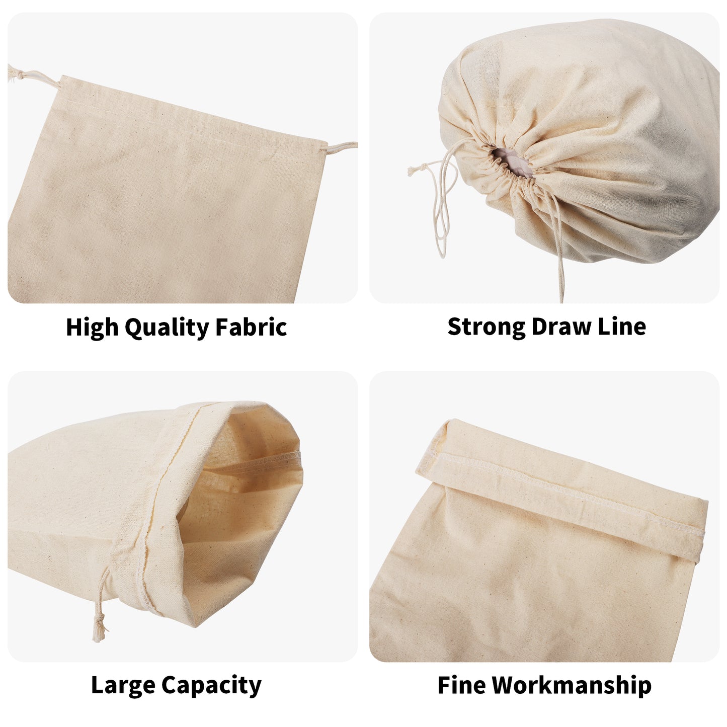 4 Sizes Cotton Dust Proof Storage Bag Drawstring Pouch Bag