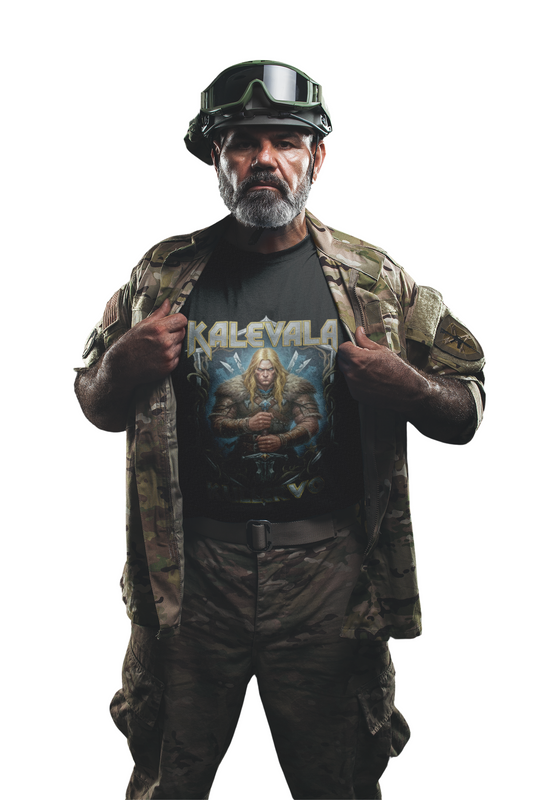 Kullervo — Kalevalan traaginen soturi Teepaita — Retro Graphic T-Shirt