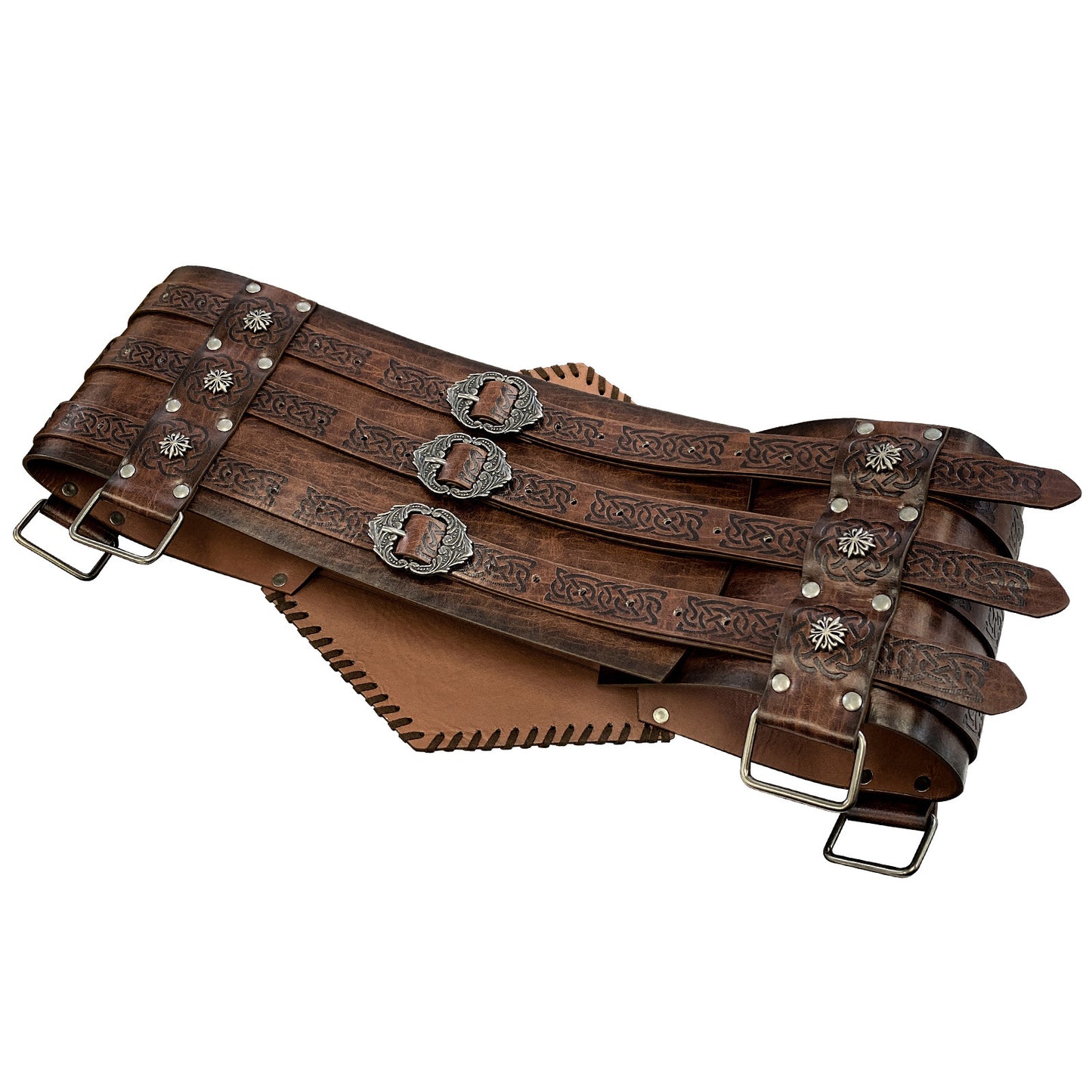 Nordic Viking Style Embossed Wide Belt