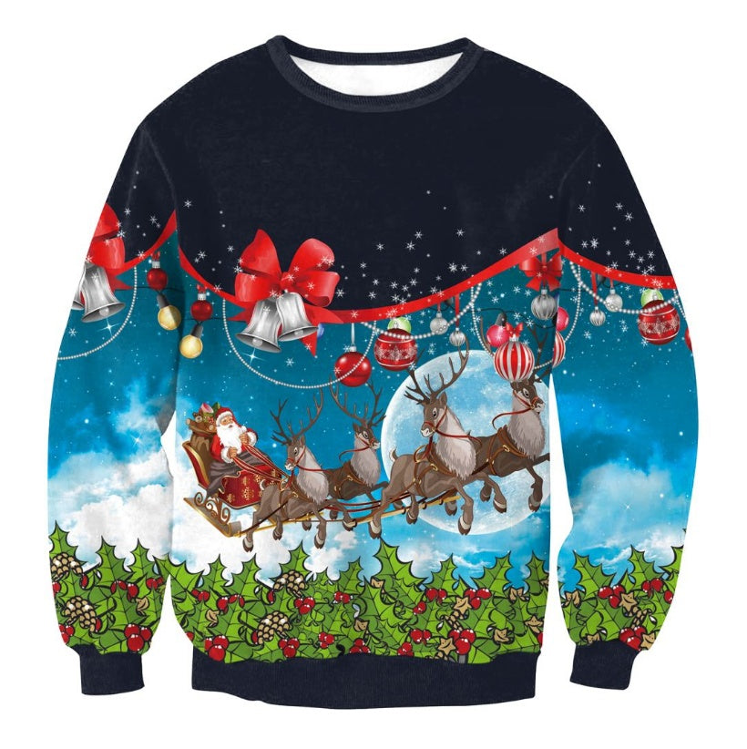 UGLY CHRISTMAS SWEATER Vacation Santa Elf Funny Womens Men Sweaters Tops Autumn Winter Clothing 